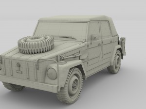 vw type 181 army 3D Модель