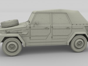 vw type 181 army 3D Модель