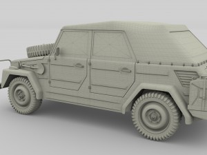 vw type 181 army 3D Модель