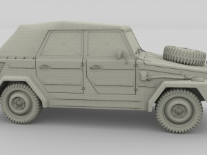 vw type 181 army 3D Модель