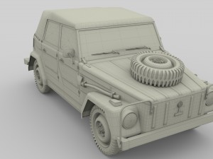 vw type 181 army 3D Модель