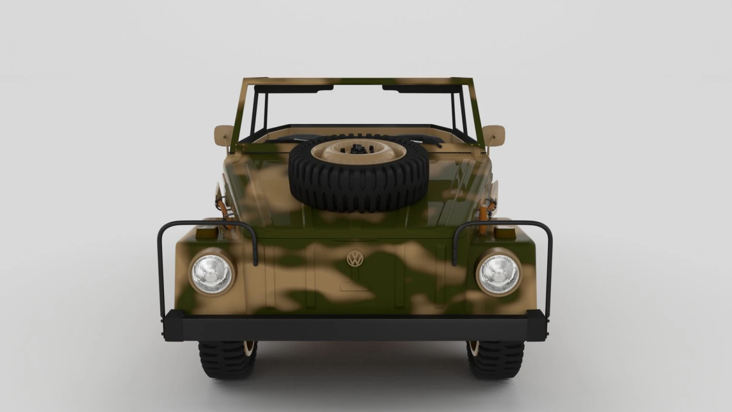 vw type 181 with interior army 3D Model .c4d .max .obj .3ds .fbx .stl .blend