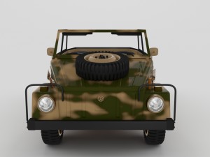 vw type 181 with interior army 3D Model