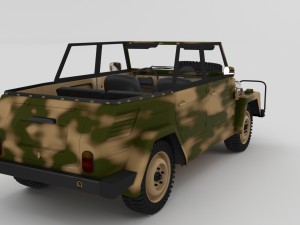 vw type 181 with interior army Modelo 3D