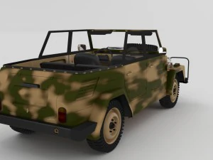 vw type 181 with interior army 3D Model