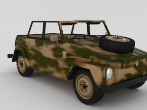 vw type 181 with interior army Modelo 3D