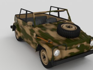 vw type 181 with interior army Modelo 3D