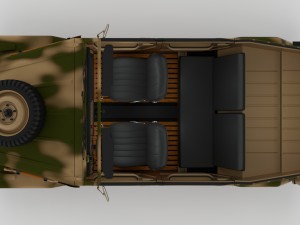 vw type 181 with interior army Modelo 3D