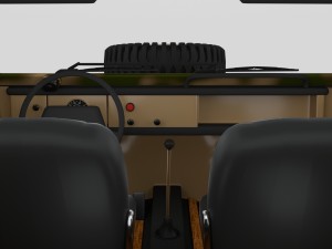 vw type 181 with interior army Modelo 3D