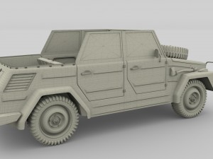 vw type 181 with interior army Modelo 3D