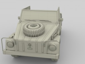 vw type 181 with interior army Modelo 3D