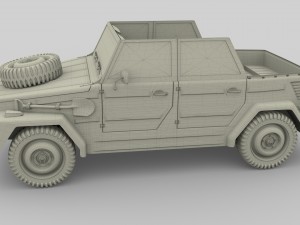 vw type 181 with interior army Modelo 3D