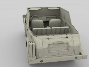 vw type 181 with interior army 3D Model