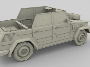 vw type 181 with interior army Modelo 3D