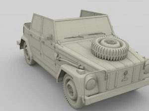 vw type 181 with interior army 3D Model