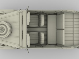 vw type 181 with interior army Modelo 3D