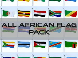 todo o pacote de bandeira africana Modelo 3D