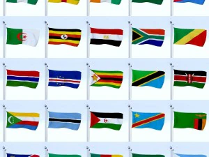 todo o pacote de bandeira africana Modelo 3D