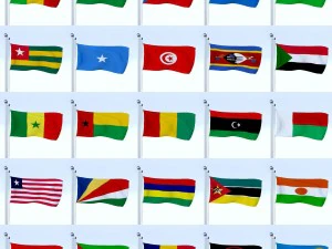 todo o pacote de bandeira africana Modelo 3D