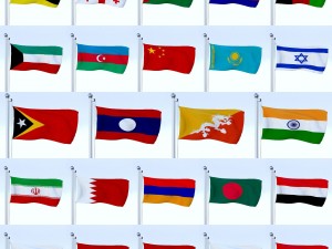 all asian flag pack 3D Model