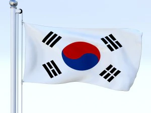 all asian flag pack 3D Model
