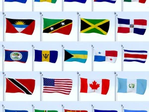 all north american flag pack 3D Model