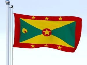 all north american flag pack 3D Model