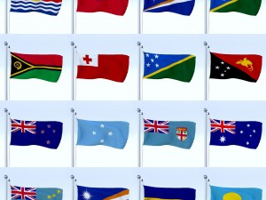 all oceanian flag pack 3D मॉडल