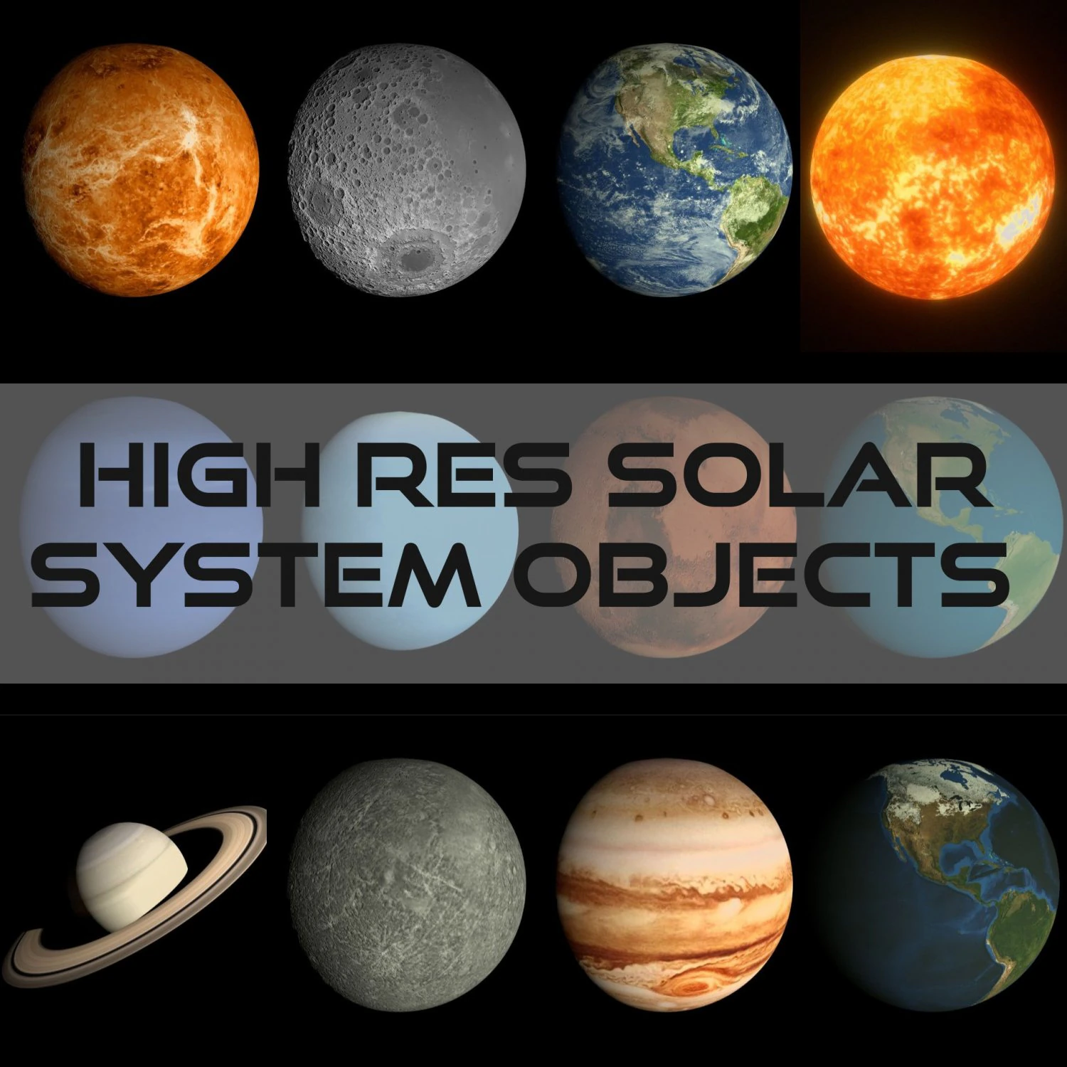 hd solar system pack 3D Model .c4d .max .obj .3ds .fbx .stl .blend 