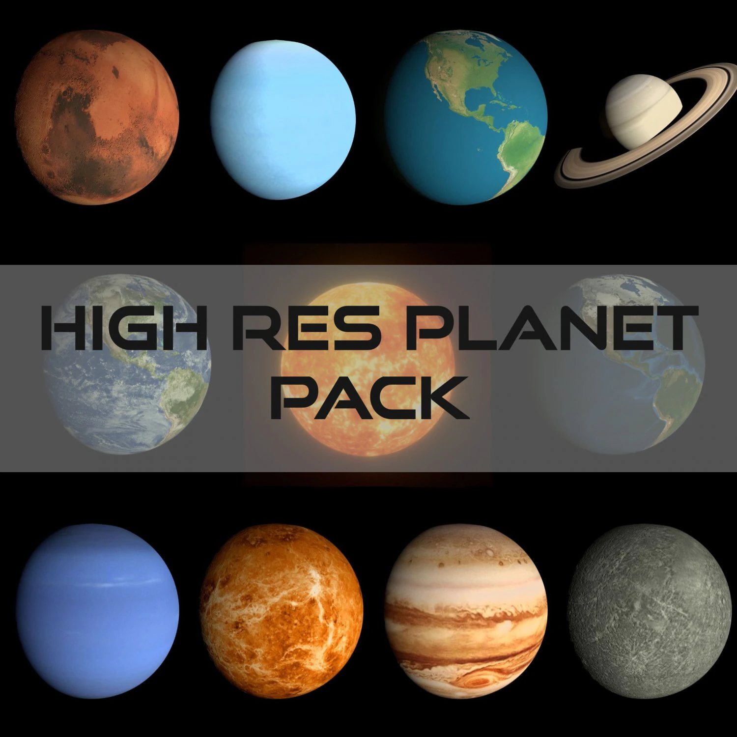 hd planet pack 3D Model .c4d .max .obj .3ds .fbx .stl .blend
