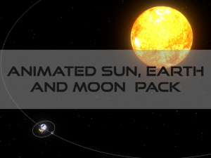 animated sun earth moon system 3D Model