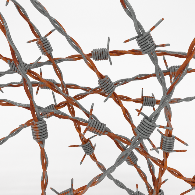 barb wire weathered 3Dモデル .c4d .max .obj .3ds .fbx .stl .blend 