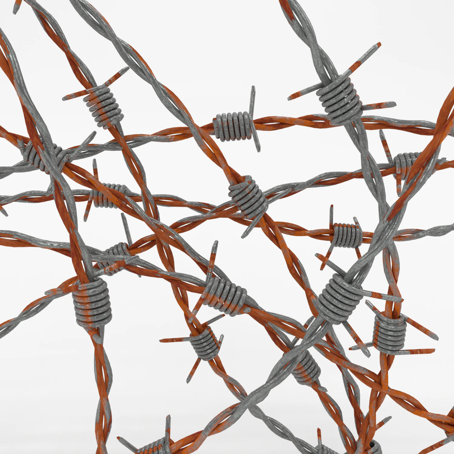 barb wire weathered 3D Model .c4d .max .obj .3ds .fbx .stl .blend 