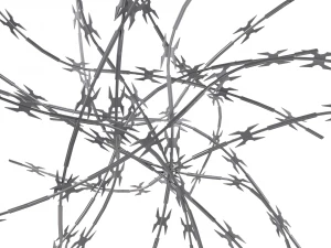drut kolczasty, chrom Model 3D