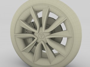 tesla model 3 wheel 3D 模型