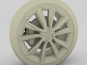 tesla model 3 wheel 3D 模型