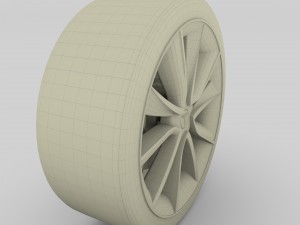 tesla model 3 wheel 3D 模型