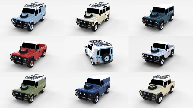 paquete de defensa land rover Modelo 3D .c4d .max .obj .3ds .fbx .stl .blend