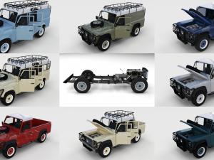 full land rover defender pack w chassis and inter 3D Model