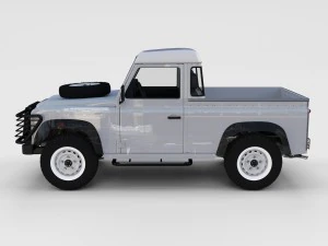 Полный пакет Land Rover Defender с шасси и промежуточным элементом 3D Модель