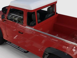 Полный пакет Land Rover Defender с шасси и промежуточным элементом 3D Модель