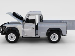 Полный пакет Land Rover Defender с шасси и промежуточным элементом 3D Модель
