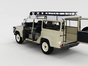 Полный пакет Land Rover Defender с шасси и промежуточным элементом 3D Модель