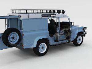 Полный пакет Land Rover Defender с шасси и промежуточным элементом 3D Модель