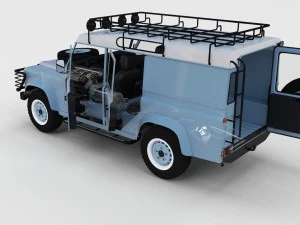 Полный пакет Land Rover Defender с шасси и промежуточным элементом 3D Модель