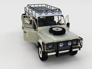 Полный пакет Land Rover Defender с шасси и промежуточным элементом 3D Модель