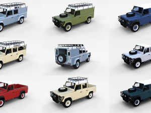 Пакет Land Rover Defender с салоном 3D Модель