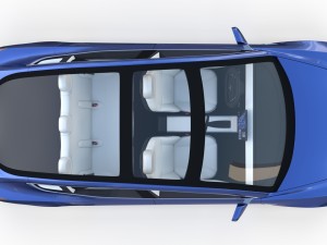 tesla model 3 with interior and chassis 3D 模型