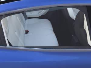 tesla model 3 with interior and chassis 3D 模型