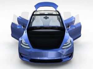 tesla model 3 with interior and chassis 3D Model